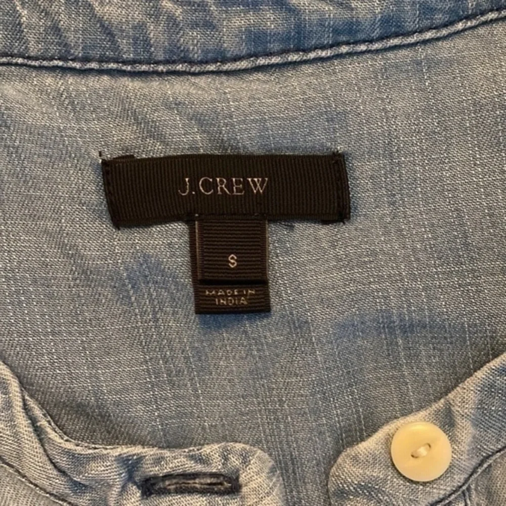 J. Crew Drapey Chambray Pop Over Shirt Dress G64